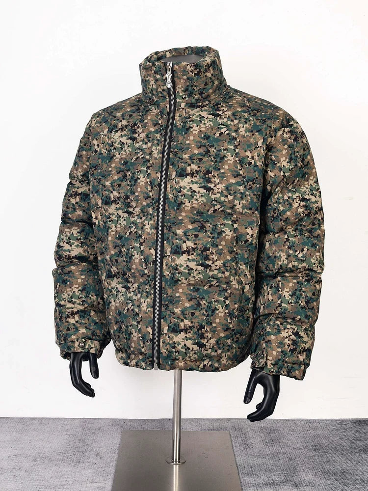Thug Club Digital Camo Stand Collar Puffer Jacket, Unisex