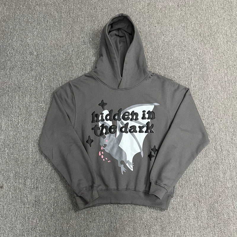 Broken Planet Hidden In The Dark Grey Bat Hoodie