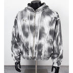 Thug Club Tie Dye Raw Seam Zip Cropped Hoodie, Unisex
