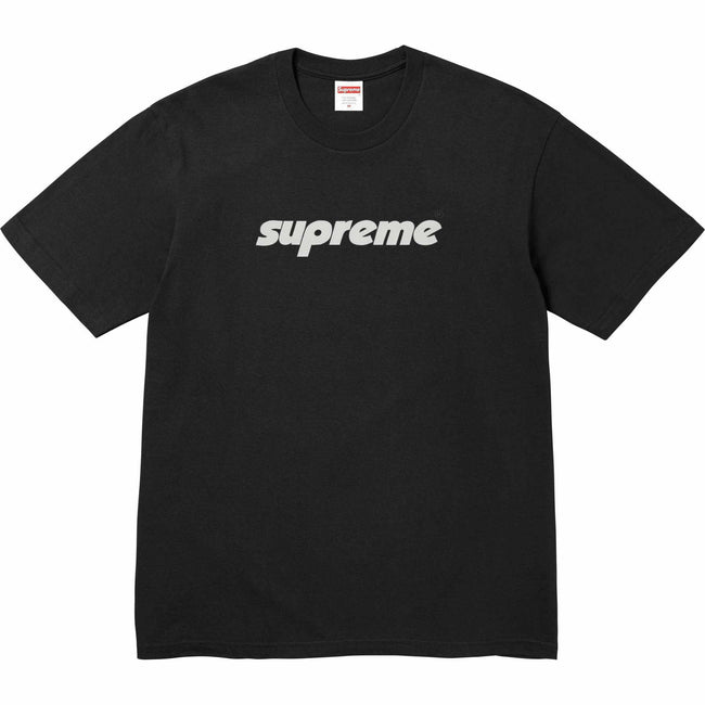 Supreme Italic Logo Black Cotton Tee Hover Image