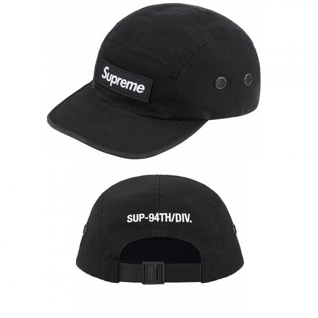 Supreme Black 5-Panel Box Logo Camp Cap with SUP-94TH/DIV. Back Embroidery Hover Image