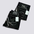 Thug Club Abstract Line Embroidery Black Wide Leg Jeans, Y2K Gothic Baggy Denim Pants