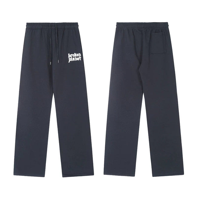 Broken Planet Logo Navy Blue Wide Leg Sweatpants Hover Image