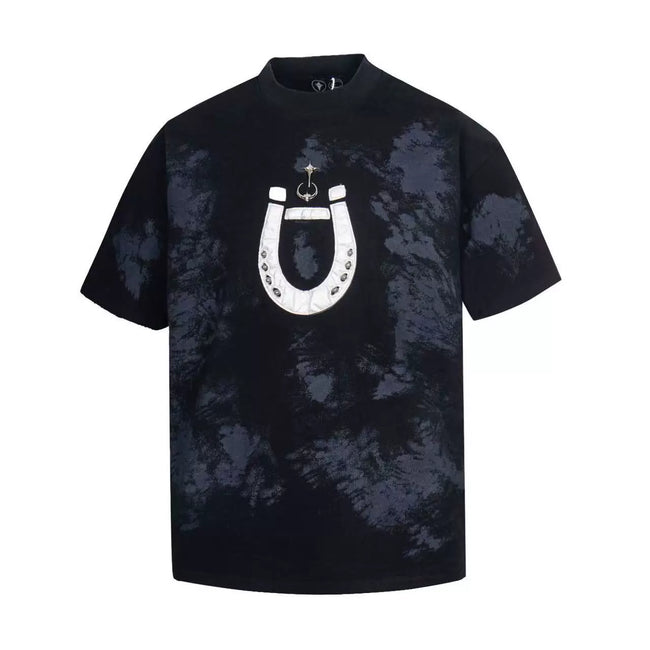 Thug Club Black Tie Dye Horseshoe Patch Oversized T-Shirt, Unisex Hover Image
