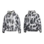 Thug Club Tie Dye Raw Seam Zip Cropped Hoodie, Unisex