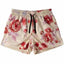 Beige and Red Floral Athletic Shorts