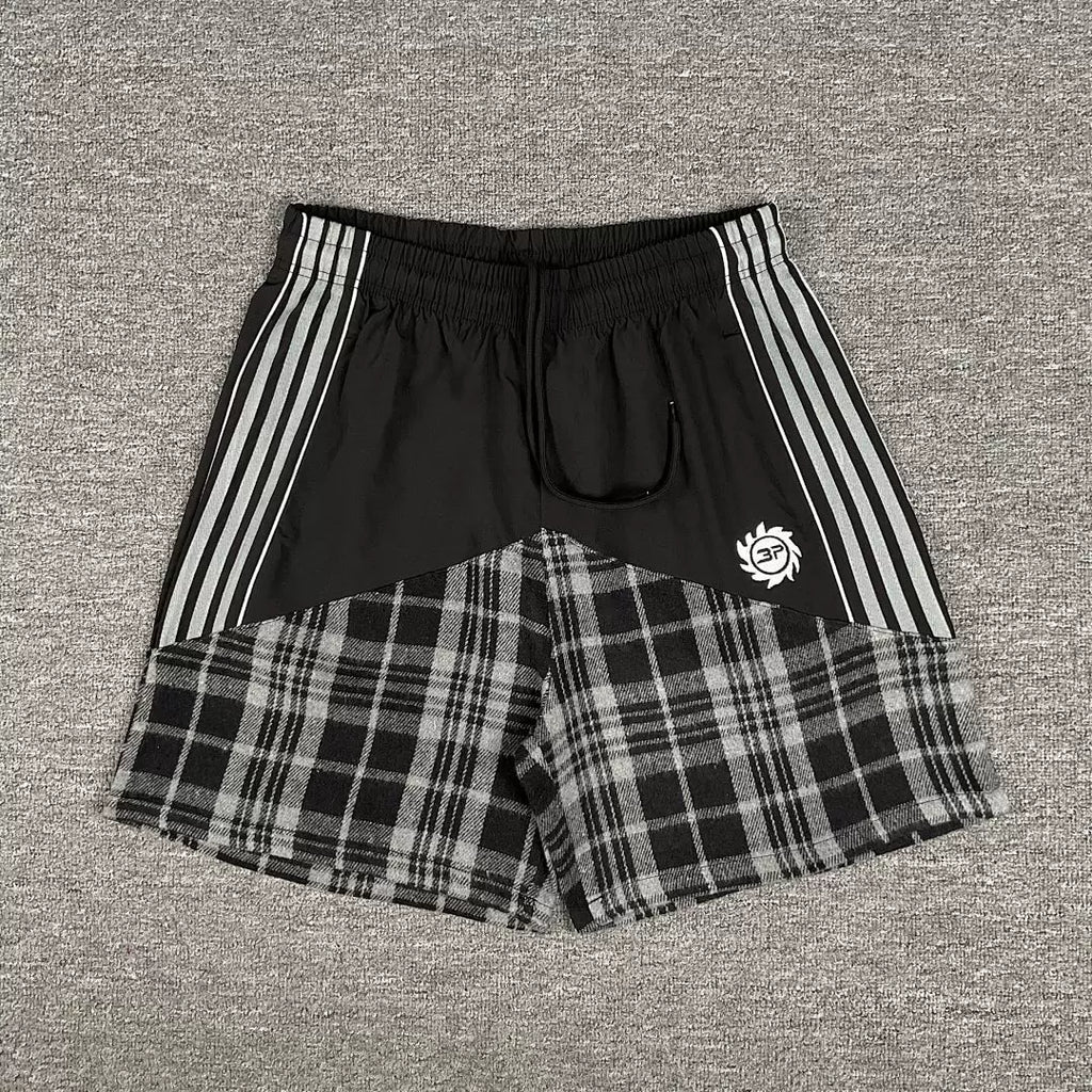 Broken Planet Multi‑Stripe Plaid Patchwork Shorts‑4 Colors