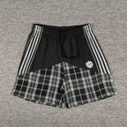 Broken Planet Multi‑Stripe Plaid Patchwork Shorts‑4 Colors