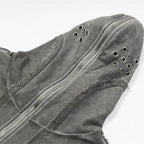 Thug Club Grey Raw Fringe Hooded Zip Vest, Unisex