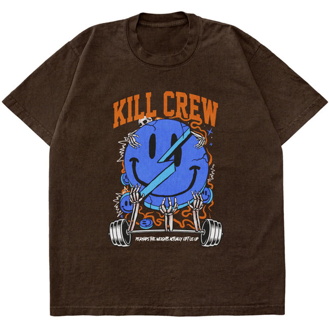 Killcrew Smiley Face Graphic Brown T-Shirt Hover Image