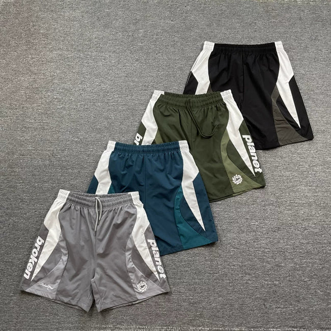 Broken Planet Retro Panel Shorts V2 - 4 Colors Available Main Image