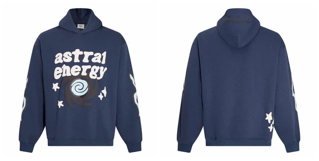 Broken Planet Astral Energy Navy Oversized Graphic Hoodie Hover Image