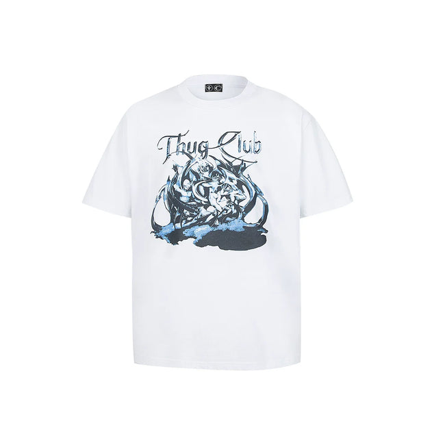 Thug Club White Demon Graphic Oversized T-Shirt, Unisex Hover Image