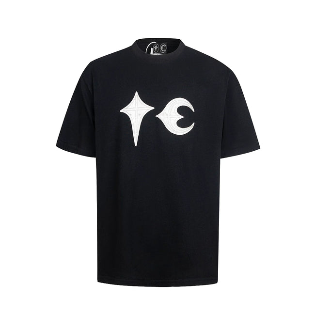 Thug Club Black White Star Moon Patch Logo Oversized T-Shirt, Unisex Hover Image