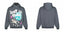 Broken Planet Lost in Space Dark Grey Oversized Graphic Hoodie
