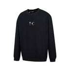 Thug Club Metal Star Moon Logo Crewneck Sweatshirt, Y2K Gothic Oversized Black Sweater