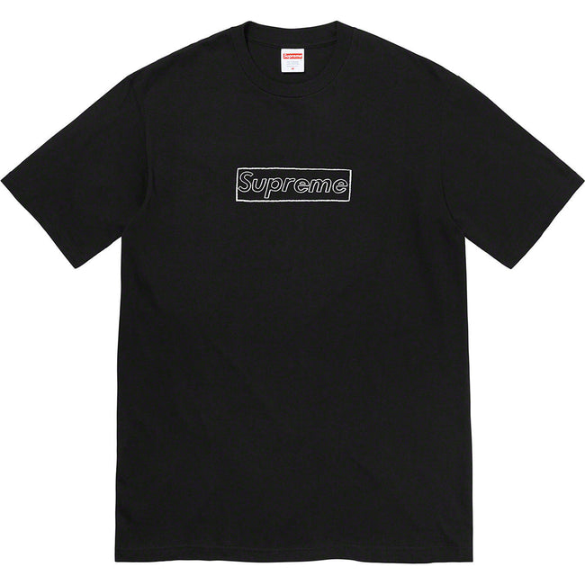 Supreme KAWS Chalk Logo Tee – Black / White Hover Image