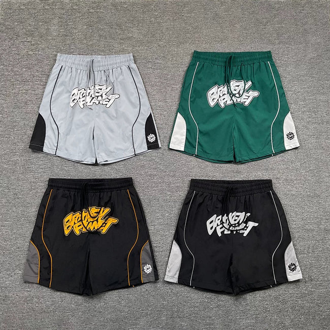 Broken Planet Curved Seam Graffiti Basketball Shorts‑4 Colors Hover Image