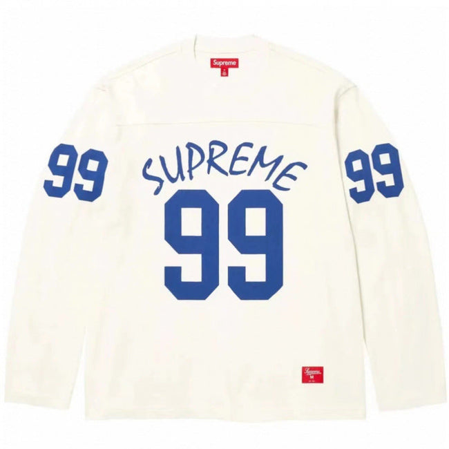 Supreme Number 99 Long Sleeve Top - White / Blue Hover Image