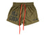 Killcrew Logo Graphic Olive Green and Red Mesh Shorts