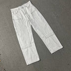 Broken Planet Washed Double Knee Wide Leg Jeans - Light Grey