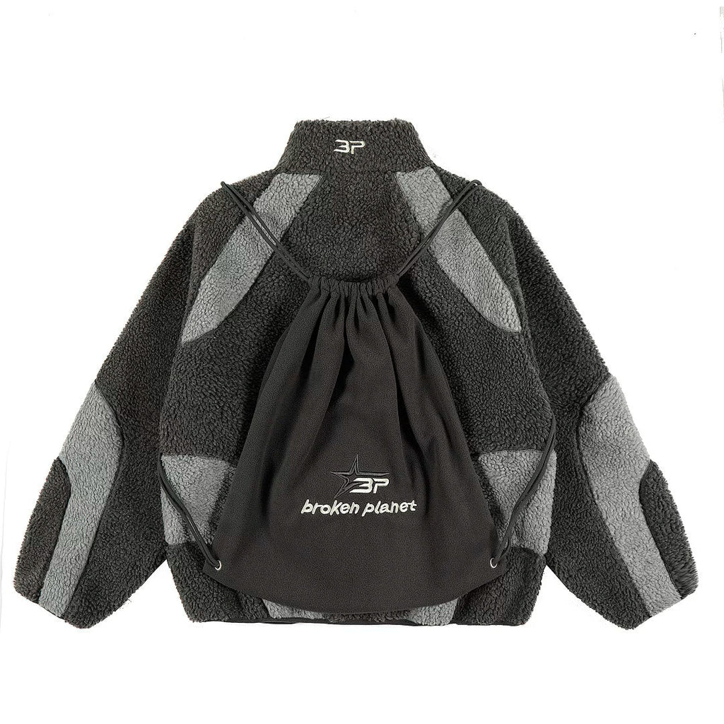 Broken Planet Sherpa Fleece Zip Jacket with Back Bag - 2 Colors Available