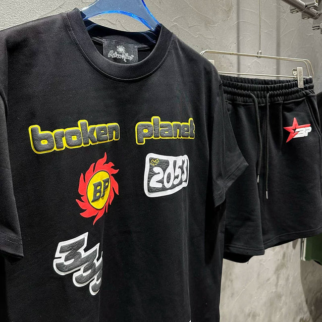 Broken Planet 2053 Graphic Matching Short Set - 2 Colors Available Main Image