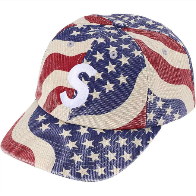 Supreme USA Flag Print "S" Logo 6-Panel Dad Hat Hover Image