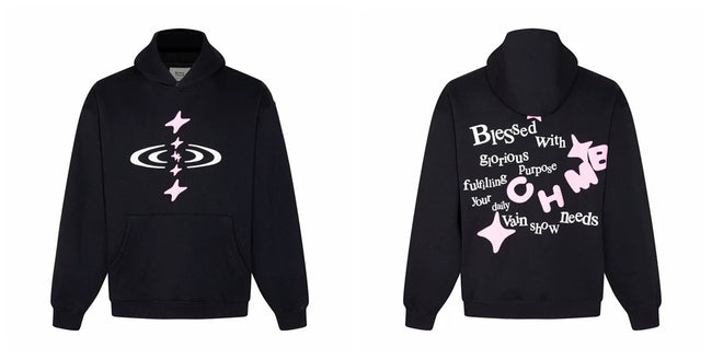 Broken Planet Blessed With Glorious Purpose Black Oversized Graphic Hoodie Hover Image