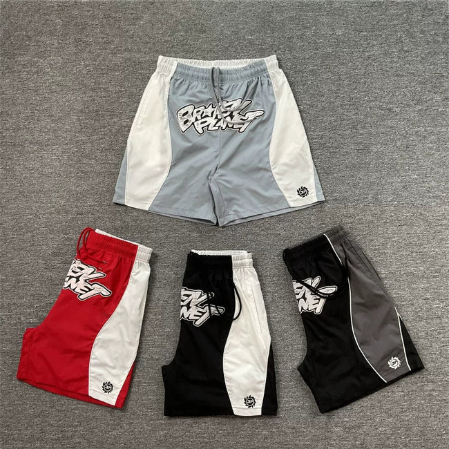 Broken Planet Graffiti Script Color Block Nylon Shorts - 4 Colors Available Main Image