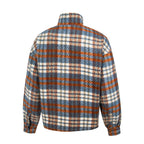 Thug Club Blue Brown Plaid Wool Blend Zip Jacket, Unisex