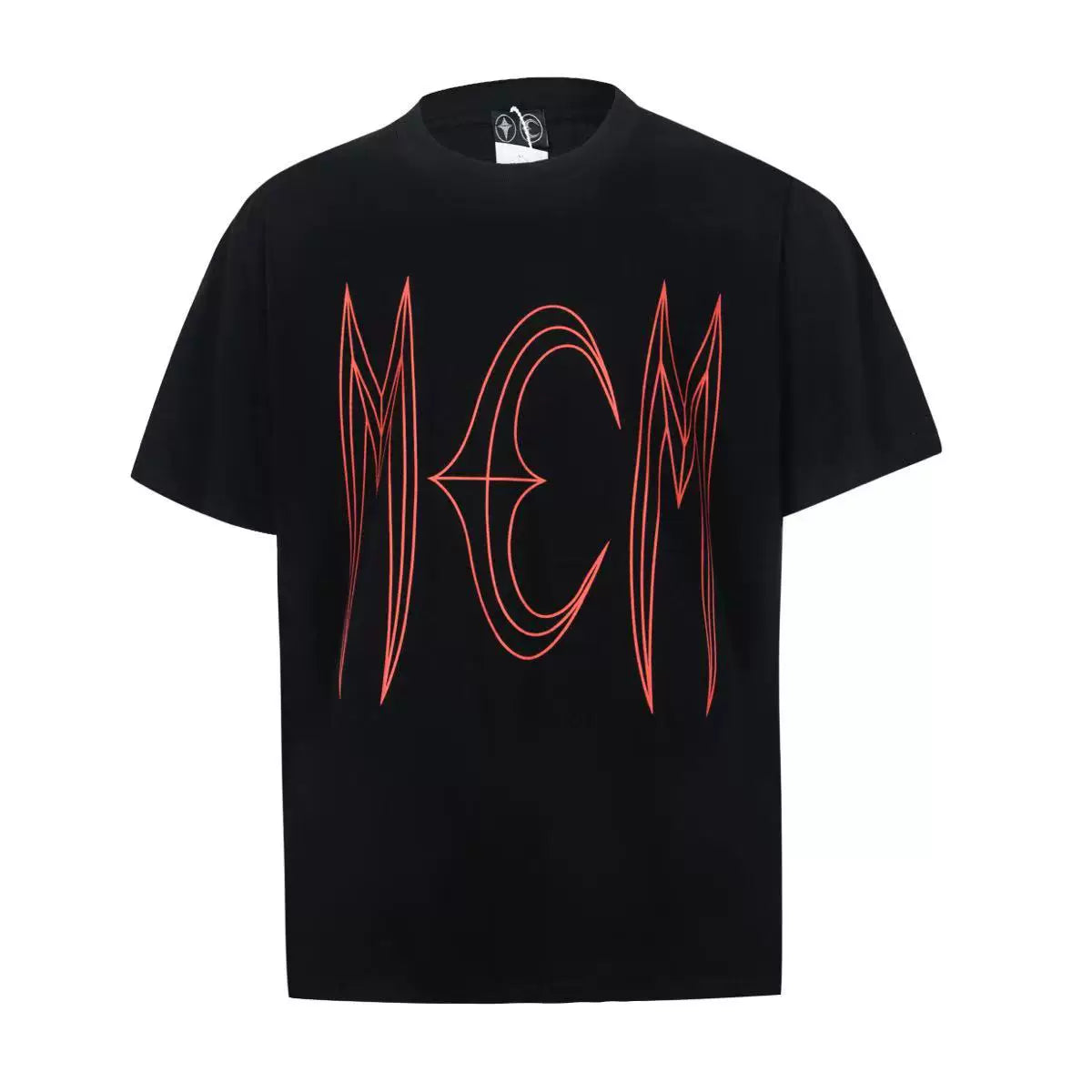 Thug Club Red Line MCM Letter Black Oversized T-Shirt, Unisex
