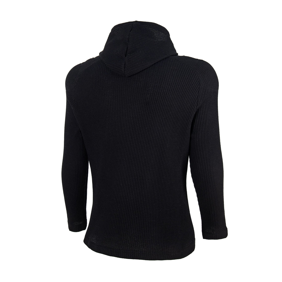 Thug Club TC Logo Waffle Knit Slim Fit Hoodie, Y2K Gothic Long Sleeve Hooded Top