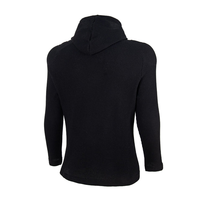 Thug Club TC Logo Waffle Knit Slim Fit Hoodie, Y2K Gothic Long Sleeve Hooded Top Main Image