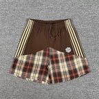 Broken Planet Multi‑Stripe Plaid Patchwork Shorts‑4 Colors