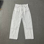 Broken Planet Washed Double Knee Wide Leg Jeans - Light Grey