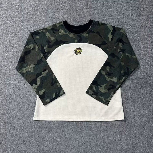 Broken Planet Camo Raglan Waffle Long Sleeve T-Shirt Hover Image