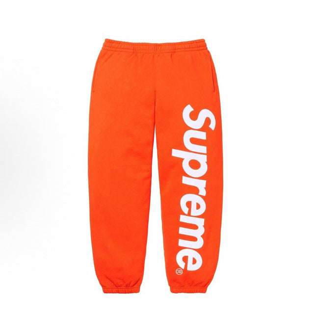 Supreme Vertical Logo Sweatpants – Orange / White Hover Image