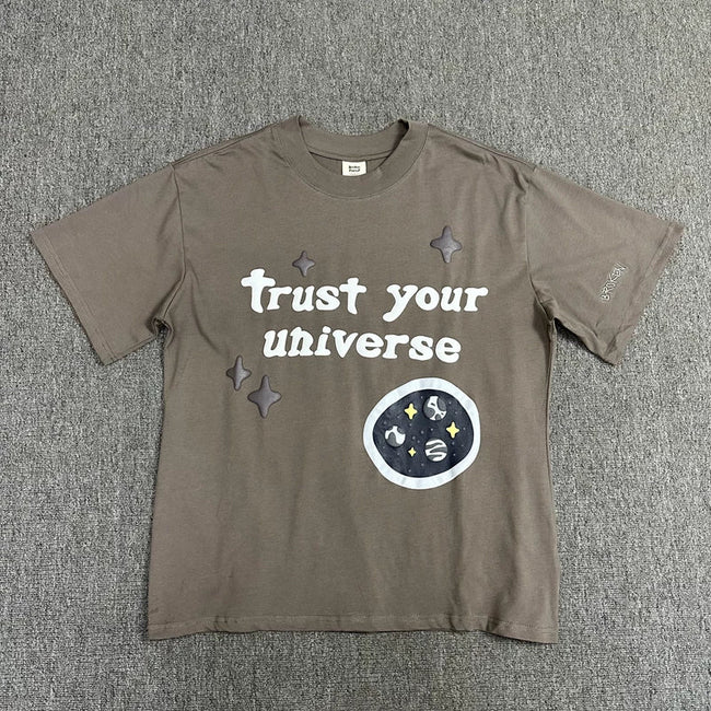 Broken Planet Trust Your Universe Graphic T-Shirt - Taupe Brown Hover Image