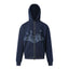 Broken Planet Outline Cracked Planet Navy Blue Zip Hoodie