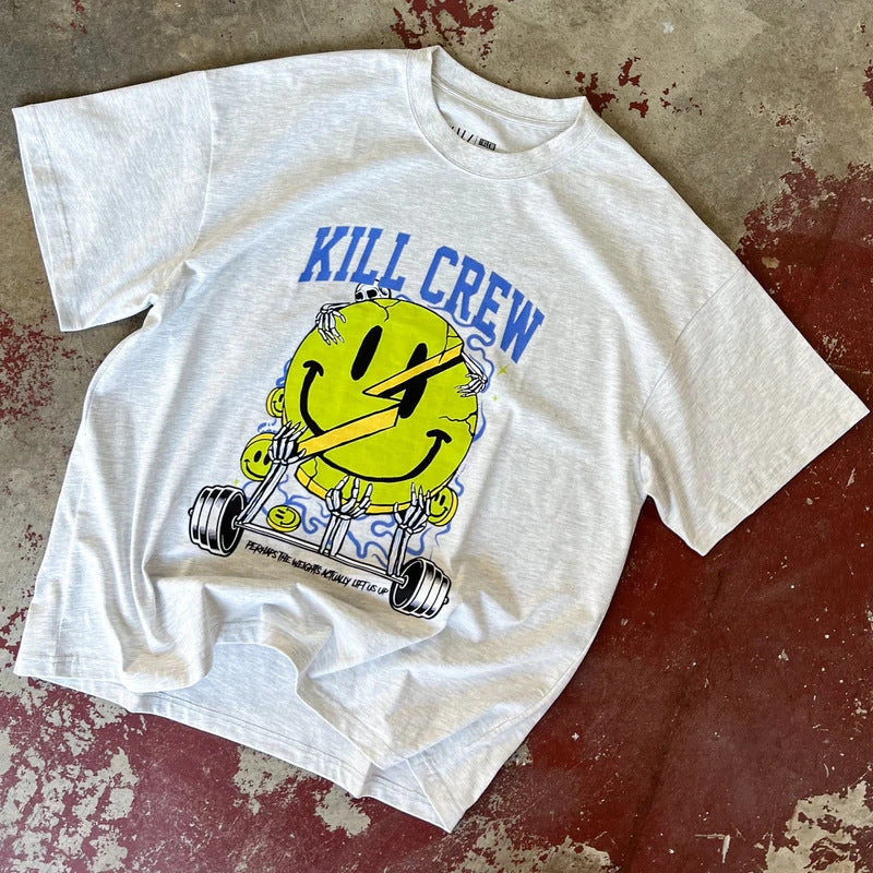 Killcrew Smiley Face Graphic Heather Grey T-Shirt
