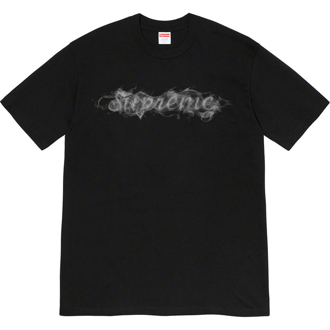 Supreme Smoke Logo T-Shirt – Black / Silver Hover Image