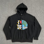 Broken Planet I Love BP Earth Graphic Zip‑Up Tracksuit Set (3 Colors)
