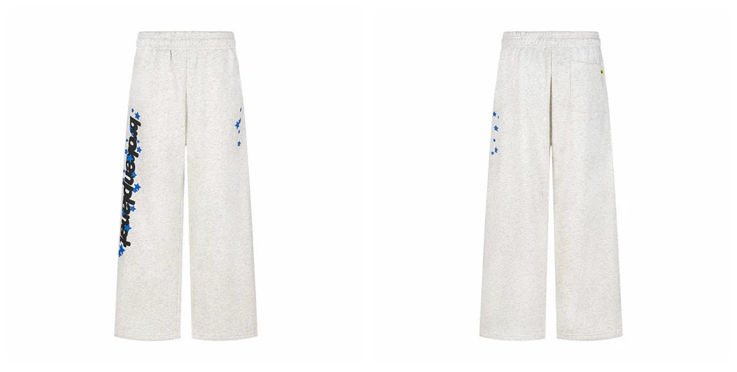 Broken Planet Vertical Logo Heather Grey Wide Leg Sweatpants