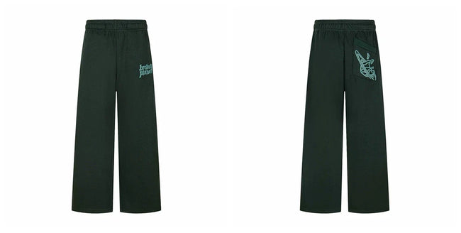Broken Planet Logo Dark Green Wide Leg Sweatpants Hover Image