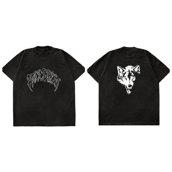 Killcrew Wolf Graphic Oversized Black T-Shirt Hover Image