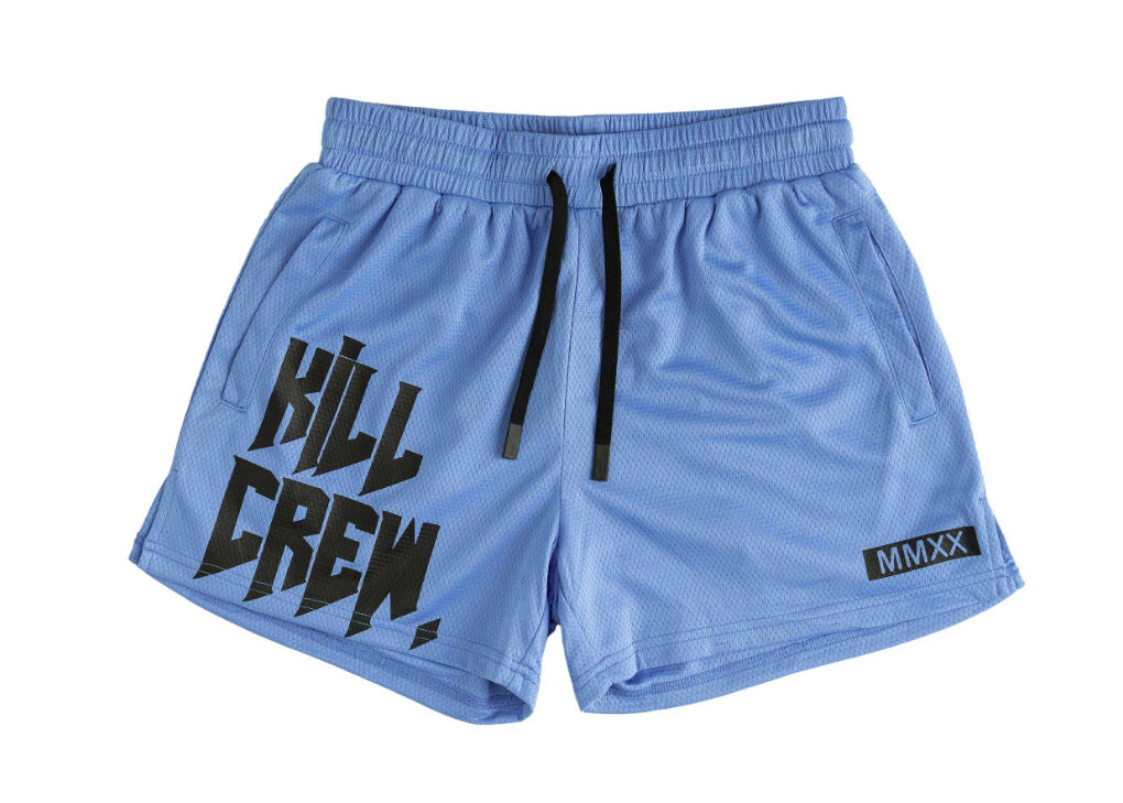 Killcrew Logo Graphic Blue and Black Mesh Shorts