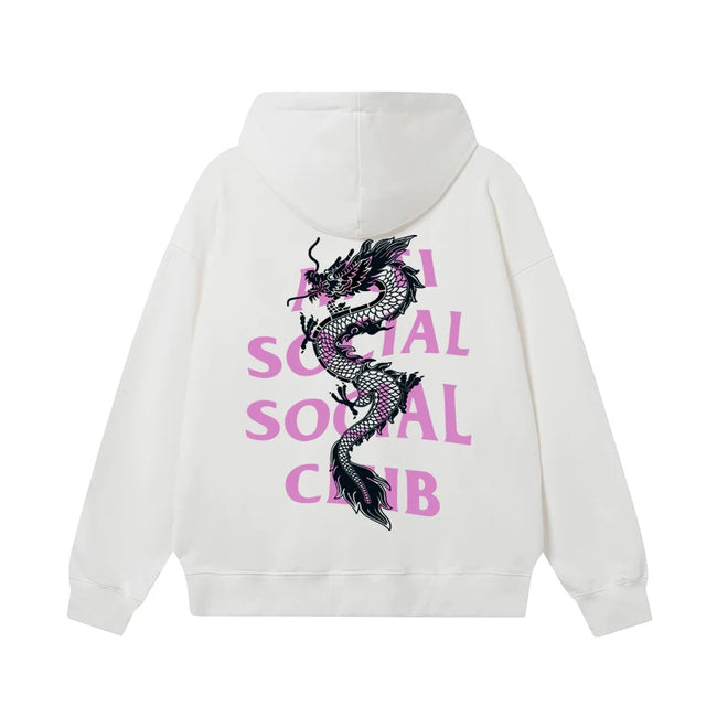 ANTI SOCIAL SOCIAL CLUB ASSC Basic Reflective Chinese Loong Print Autumn Winter Hoodie (42) Hover Image