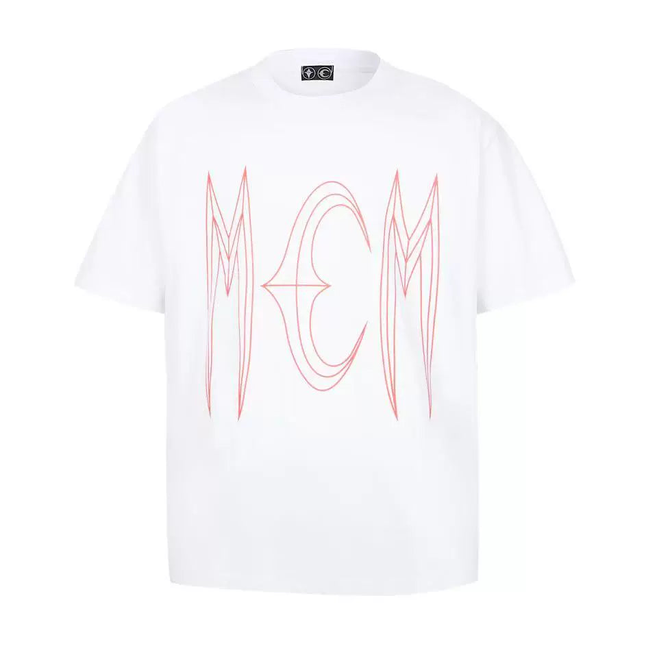 Thug Club Red Line MCM Letter Oversized T-Shirt, Unisex