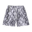 Grey and White Snakeskin Print Athletic Shorts